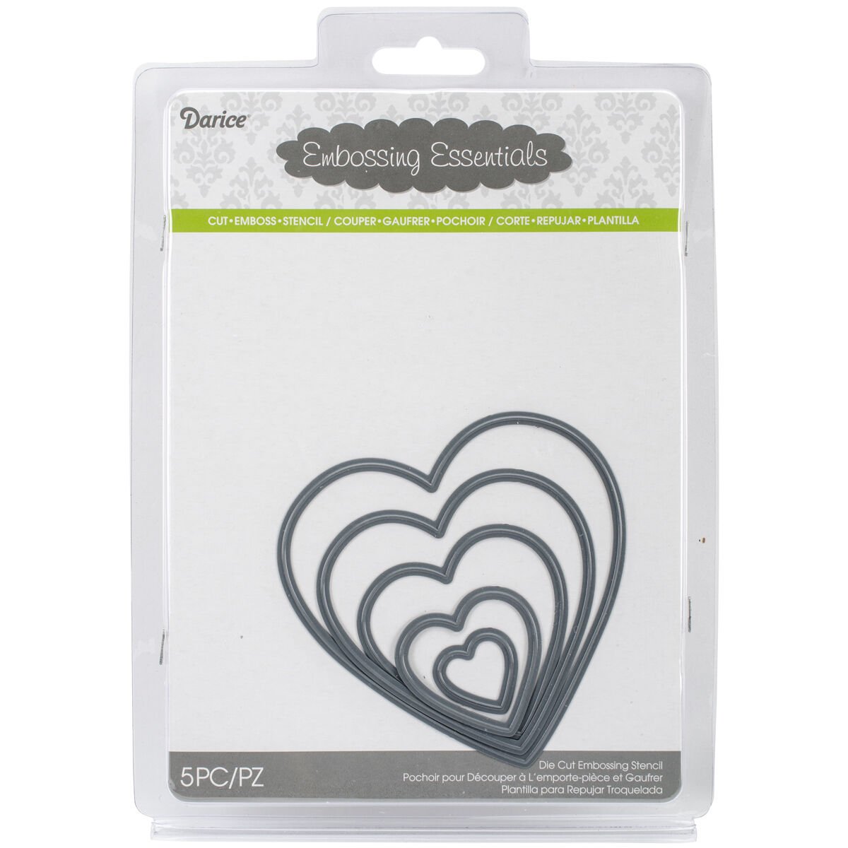 Darice Embossing Essentials Dies Nesting Hearts