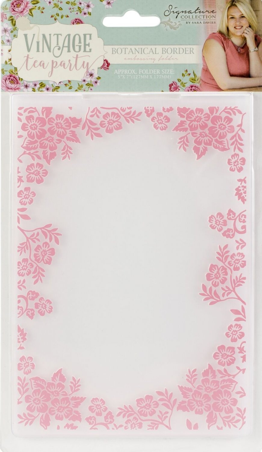 Vintage Tea Party Embossing Folder 5"X7"-Botanical Border