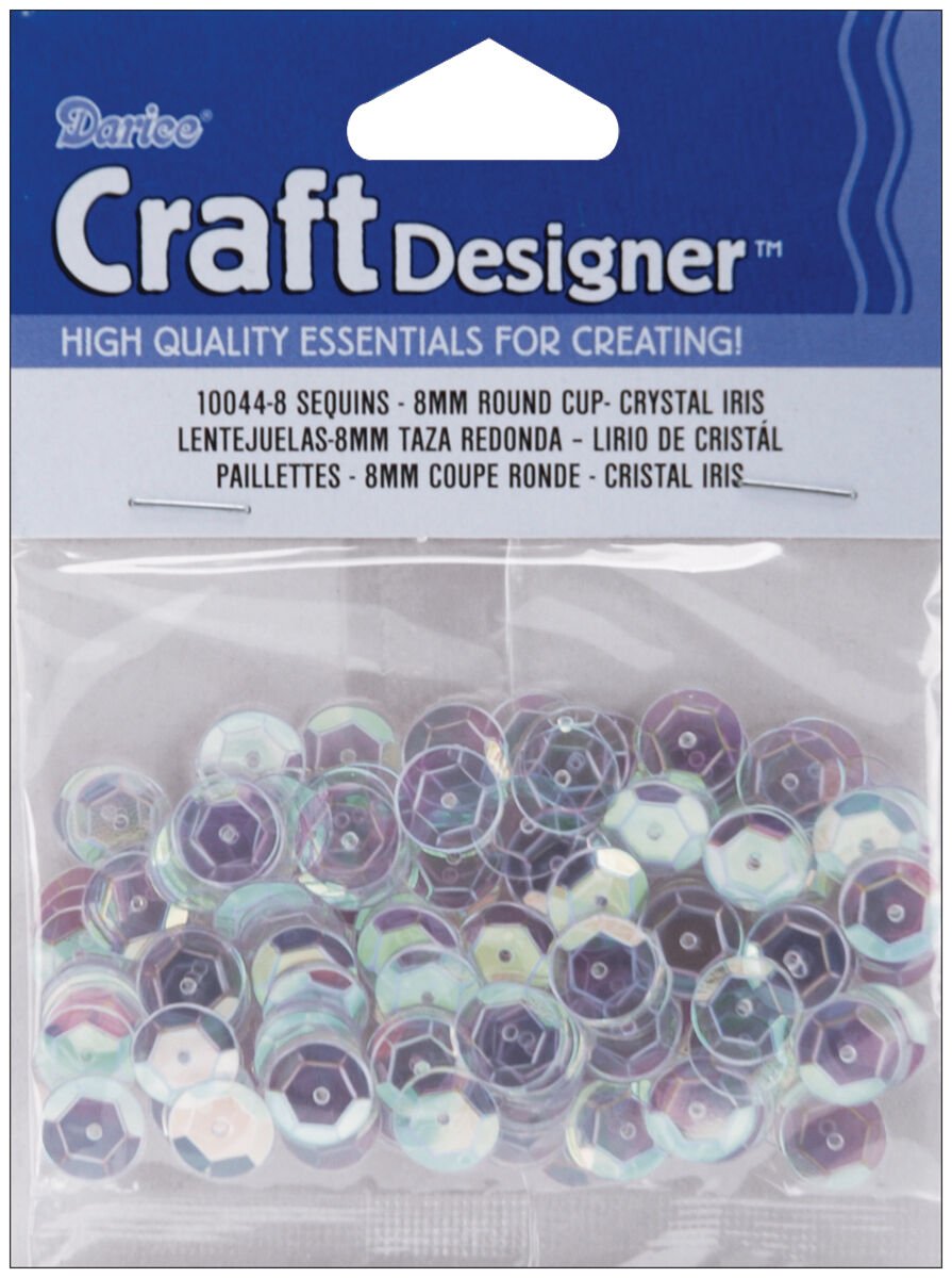 Darice Cupped Sequins Crystal Iridescent 8mm&Atilde;�&Acirc;&nbsp;