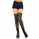 Leg Avenue Mermaid Scale Opaque Sheer?thigh Tights Adult Black One Size