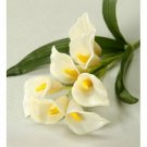 Darice Calla Lily Pick Blooms and Leaves Cream 10 Inches