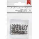 American Crafts Deck The Halls Christmas Clear Acrylic Stamps Merry Christmas