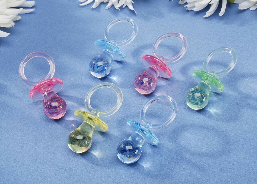 Darice 6PC PACIFIERS PLAST 2PK 2PL 1YL 1GRN (3 pack)