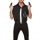 Halloween Wholesalers Rough Rider Ganster Shirt- Black & White Stripes