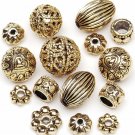 Darice Metal Spacer Beads, Antique Gold, Assorted Shapes