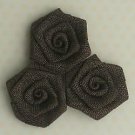 Vintage Linen Burlap Roses 2" Mocha