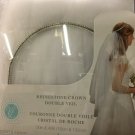 Darice Victoria Lynn Rhinestone Halo Veil DBL Layer White