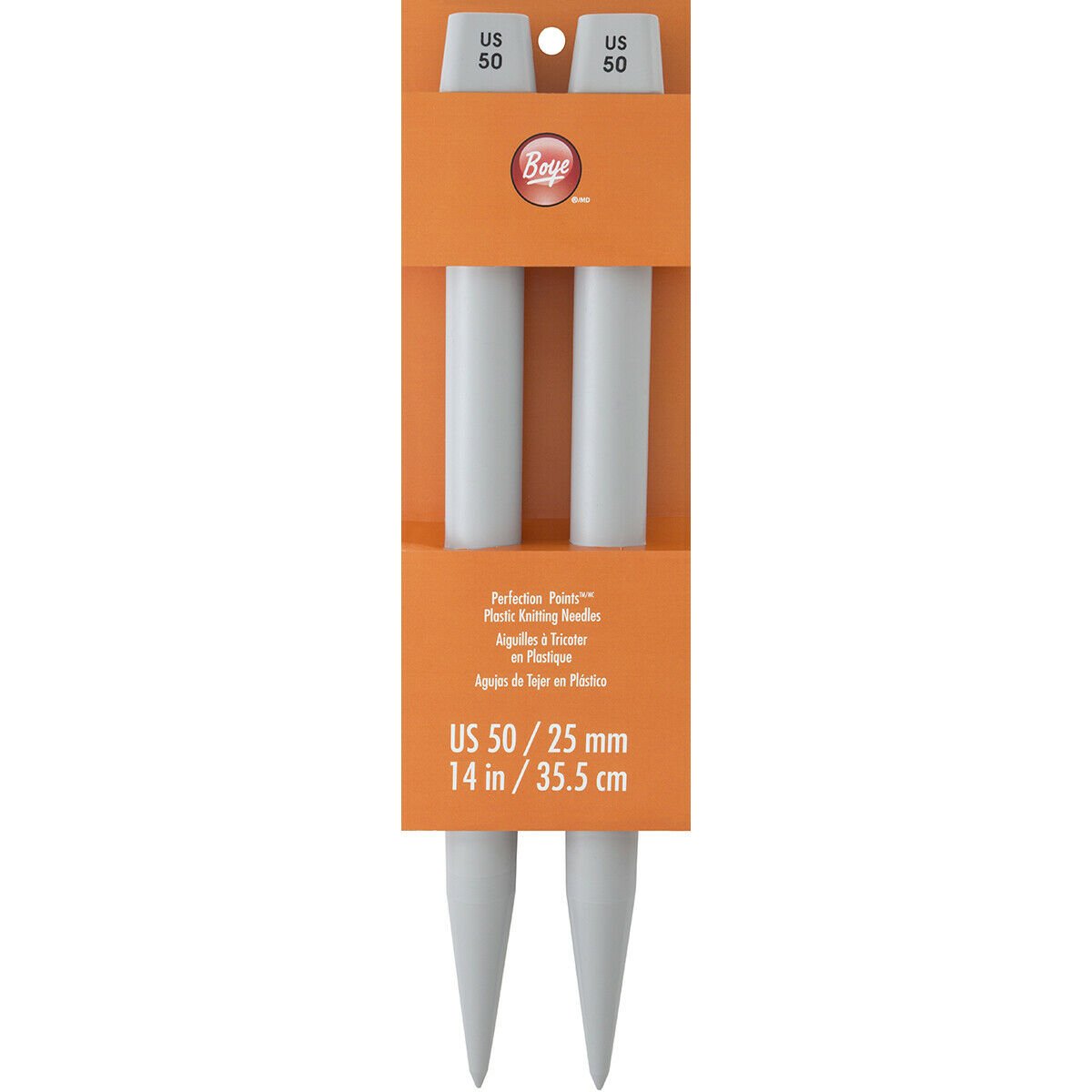 Boye Jumbo Plastic Knitting Needles 14 -Size 50/25mm