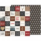 American Craft  Warm Cozy Collection 12X12 Double Sided Paper Cozy Sentiments