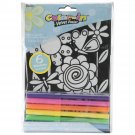 Darice Velvet Color In Poster Flowers and Bugs 6 X 9 Inches
