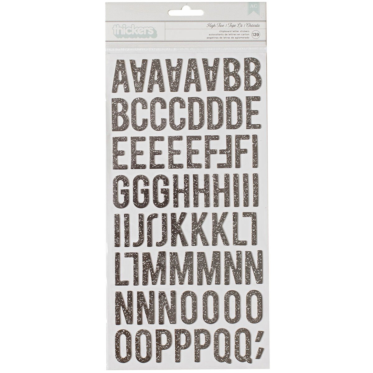 American Crafts  High Five Collection Thickers Alphabet Chipboard Black