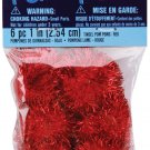 Darice 1" Holiday Craft Project Tinsel PomPoms Red/Red