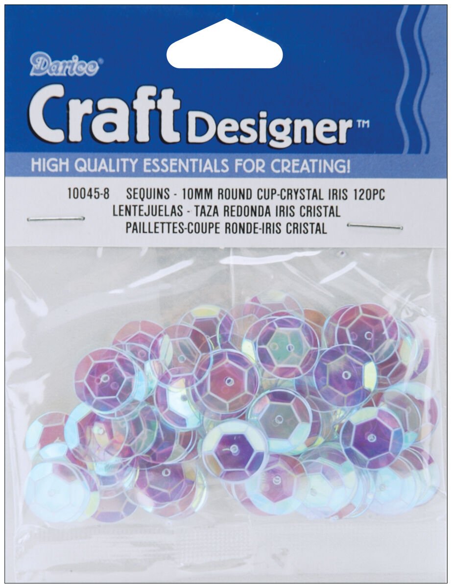 Darice Cupped Sequins Crystal Iridescent 10mm