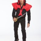 Halloween Wholesalers Pirate Assassin - Black and Red Costume - XL/XXL Red