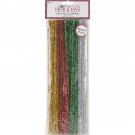 Darice Tinsel Stems 6 mm X 12 Inches Christmas Assorted Colors