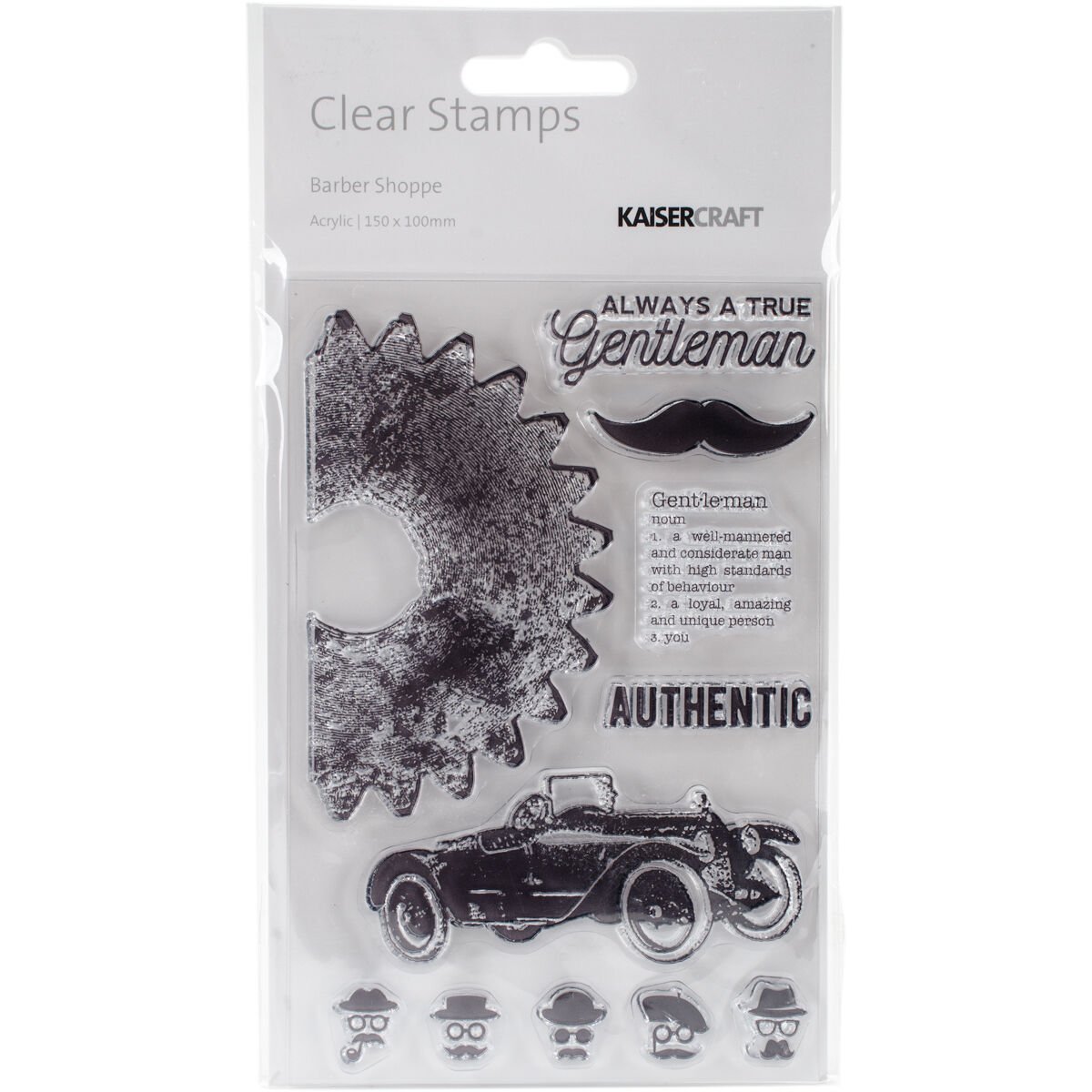Kaiser Craft Barber Shoppe Collection Clear Acrylic Stamps