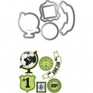 Sizzix Framelits Dies 5/Pkg W/Clear Stamps By Echo Park-This & That; Charming #2