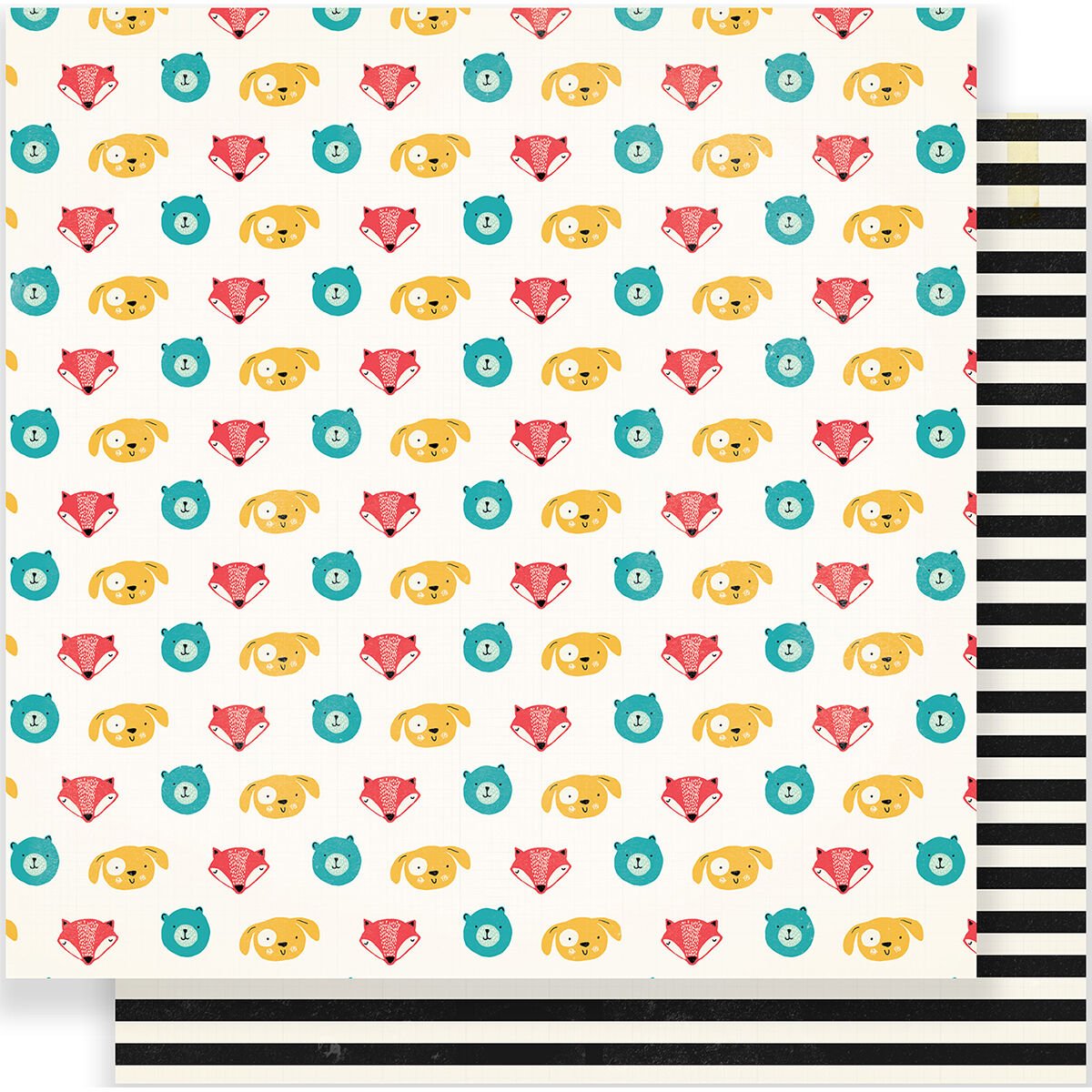 American Craft Crate Paper Cool Kid Collection 12 X 12 Double Sided Paper Buddy