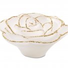 Darice Rose Wax Floater White w/ Gold Glitter