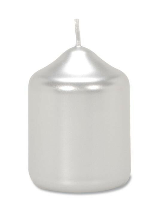 Darice Mini Pillar Candle Metallic Silver 2 X 2.5 Inches