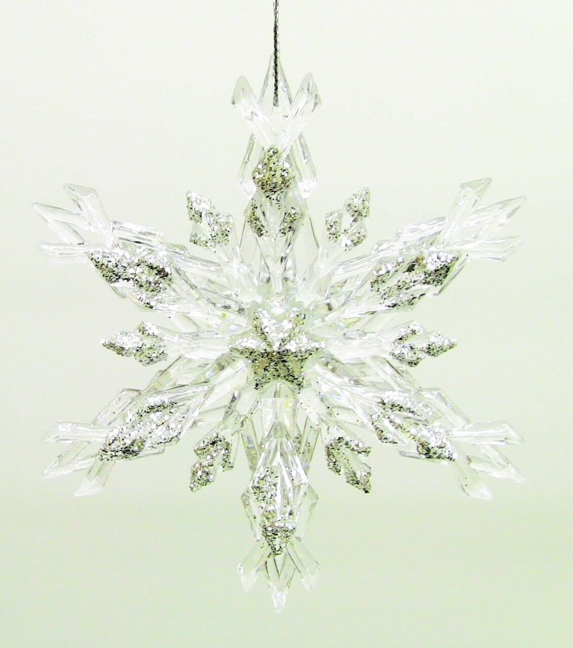 Darice Snow Flake Original with Glitter 4X1.4 Inches