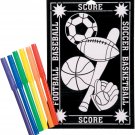 Darice Color In Velvet Poster 6 X 9 Inches Sports Borders
