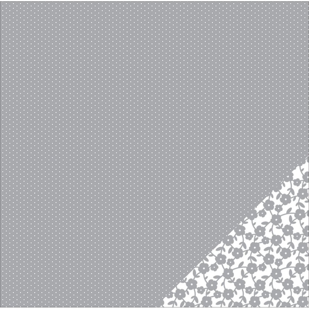 American Crafts Basics Double Sided Cardstock 12 X12  Gray Tiny Dot