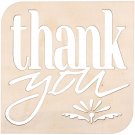 Darice Laser Cut Wood Sign Modern Square Thank You 9 X 9 Inches
