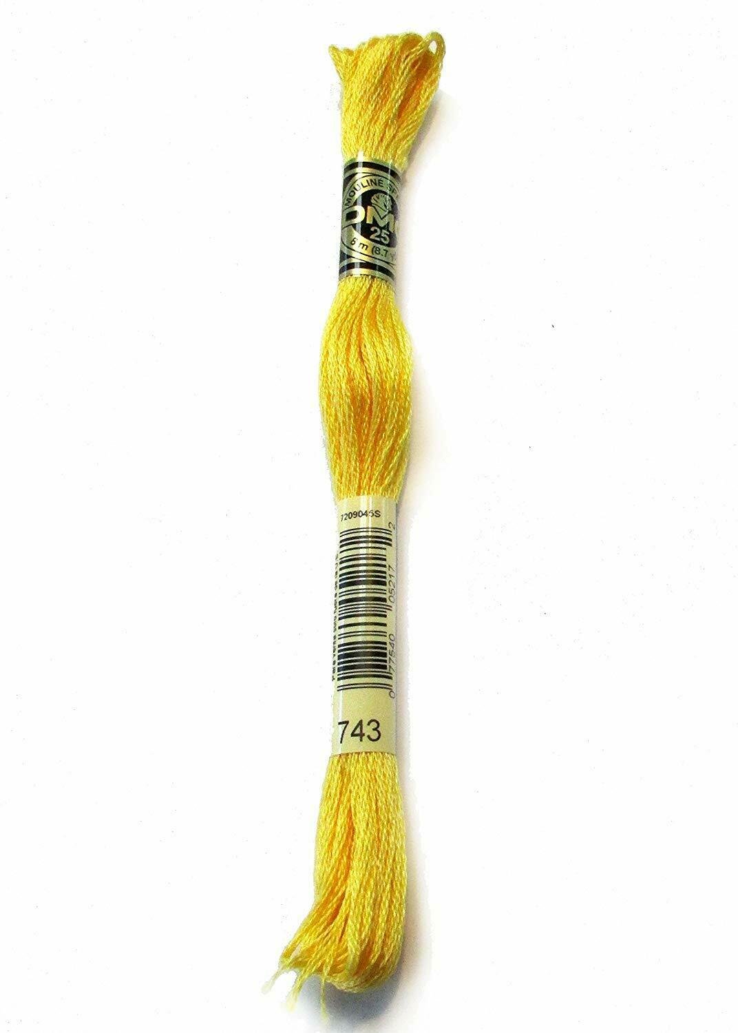 DMC Six-Strand Embroidery Cotton 8.7yd-Medium Yellow