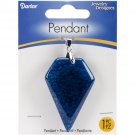 Darice Jewelry Pendant Agate Stone Diamond Blue 35 x 50mm