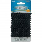 Darice Jewelry Designer Fashion Cord Polyester Twisted Cord Black 2 Yards