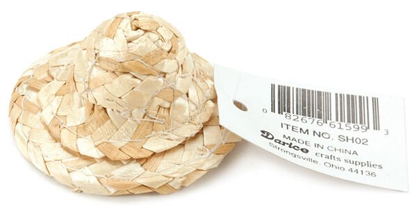 Darice Round Top Straw Hat 2 Inches Natural