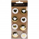 American Craft Diy Shop 4 Collection Flair Button Stickers With Foil Accents