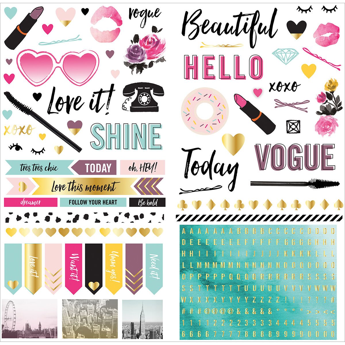 American Craft  Urban Chic Collection Cardstock Stickers Accents