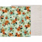 American Craft  Warm And Cozy Collection 12X12 Double Sided Paper Fall Bouquet