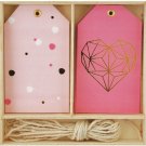 kaiser Craft Lucky Dip Collection Gift Tag Box  Geo Heart