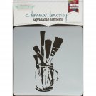 Donna Downey Signature Stencils 8.5 X8.5 -Brushes In Jar