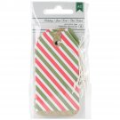 American Crafts All Wrapped Up Christmas Striped Tags With Glitter Accents