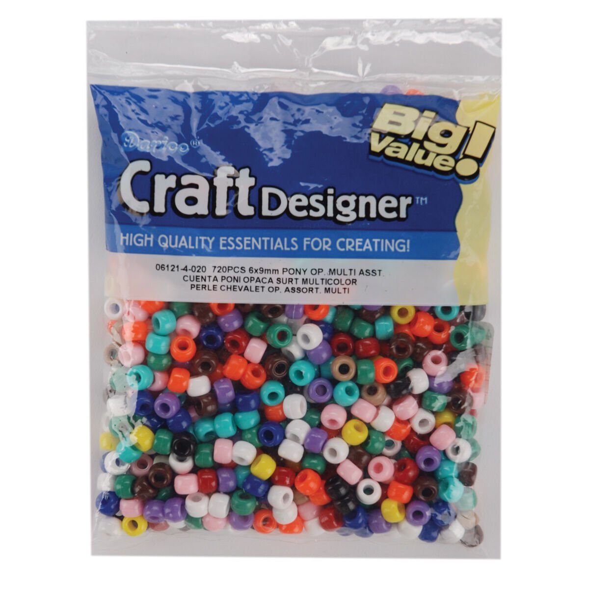 Darice Pony Beads Opaque Multicolor 6mm X 9mm&Atilde;�&Acirc;&nbsp;