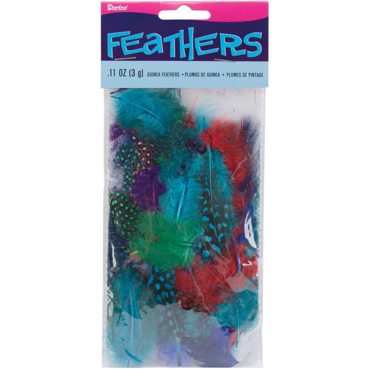 Darice Guinea Feathers Assorted Bright Colors