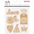 American Craft Crate Paper Cute Girl Collection Wood Embellishments