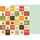American Craft  Woodland Forest Collection 12X12 Double Sided Paper Thankful