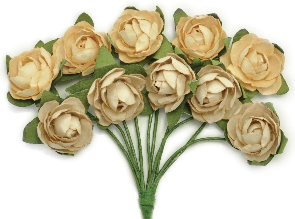 Kaiser Craft Paper Blooms Mini Flowers Honey