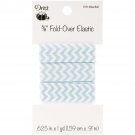 Fold-Over Elastic 5/8"X1Yd-Chevron - Blue Bell