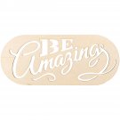 Darice Laser Cut Wood SignRounded Rectangle, 6" x 14" Beige
