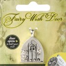 Darice Fairy Door metal Charm Triangle Window Antique Silver