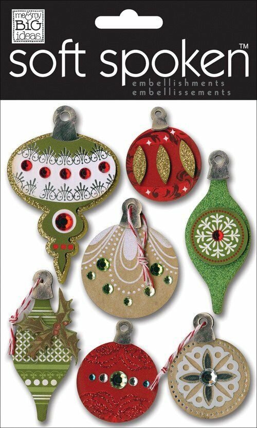 Memy Big Ideas Soft Spoken Embellishments Holiday Ornaments
