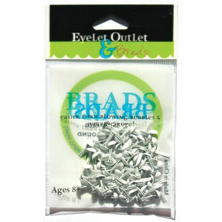 Eyelet Outlet Round Brads, 4mm, White