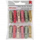 American Crafts Whittle Christmas Clothesps Dots   Stripes