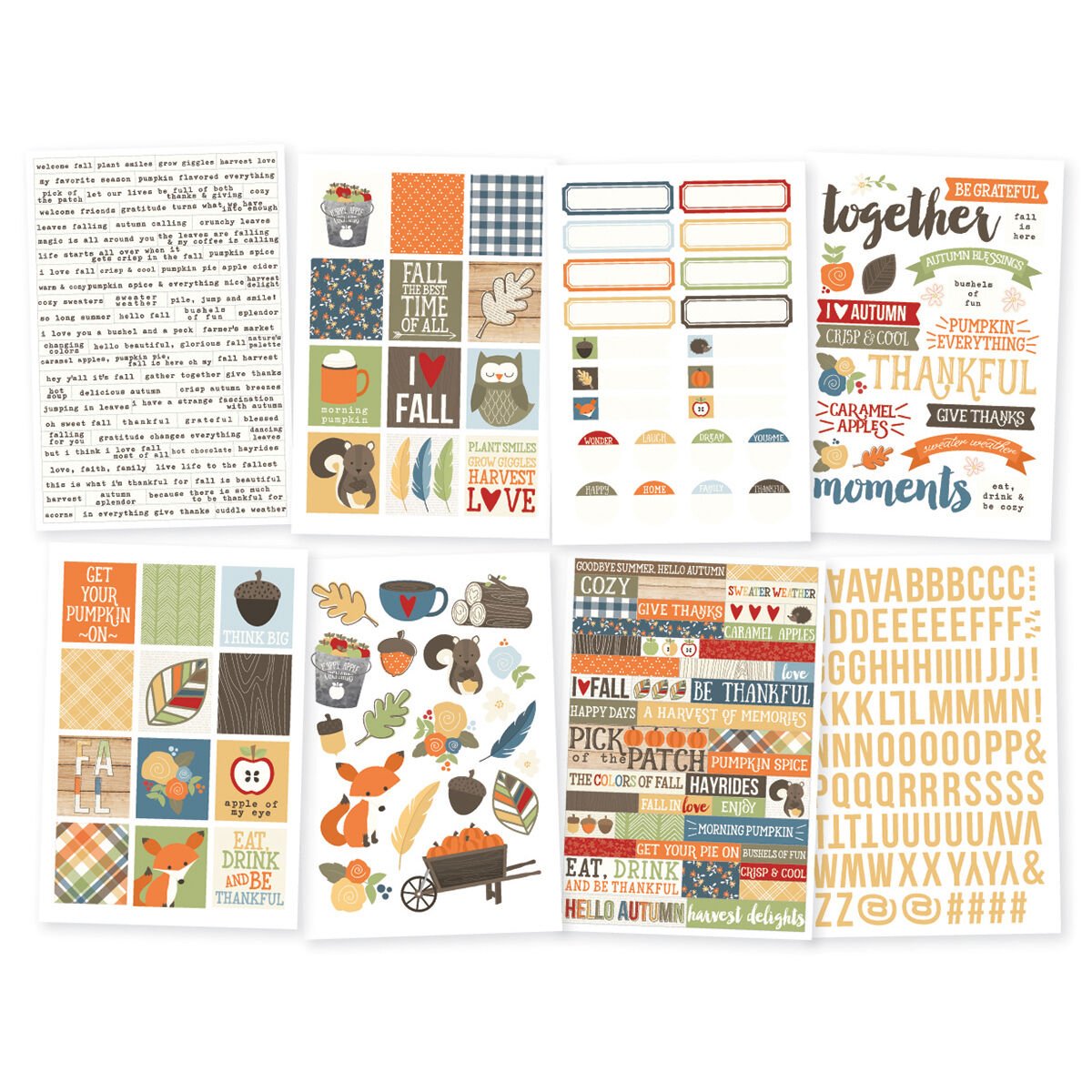 Hello Fall Stickers 4 X6 8 Pkg
